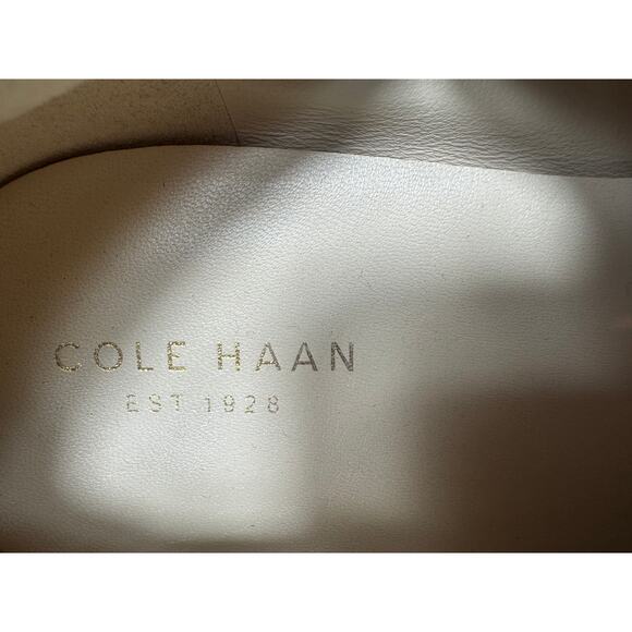 Cole Haan Tali Bow Ballet flat Maple Sugar soft pink leather gold buckle Sz 11 - Picture 9 of 10